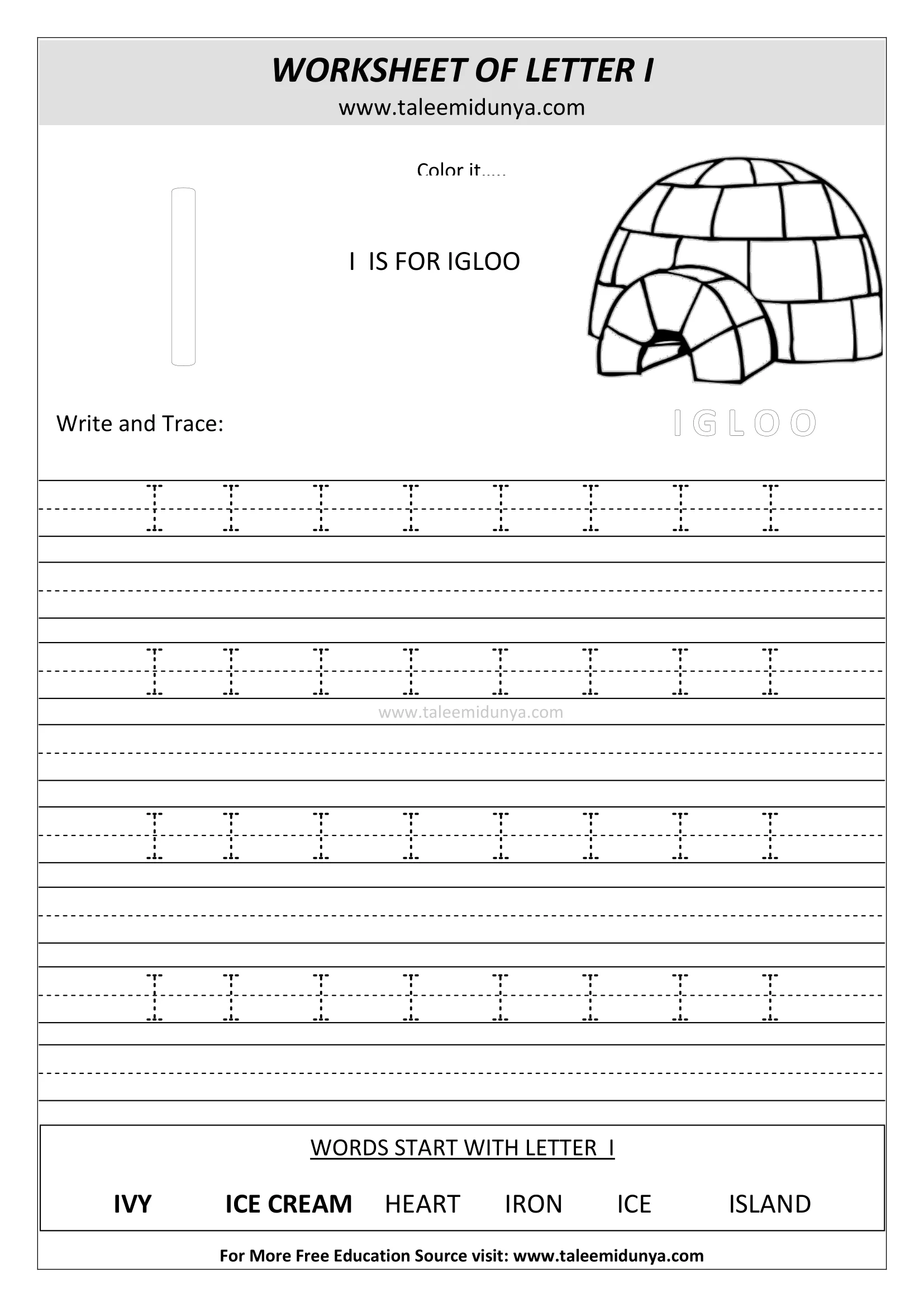 worksheet I